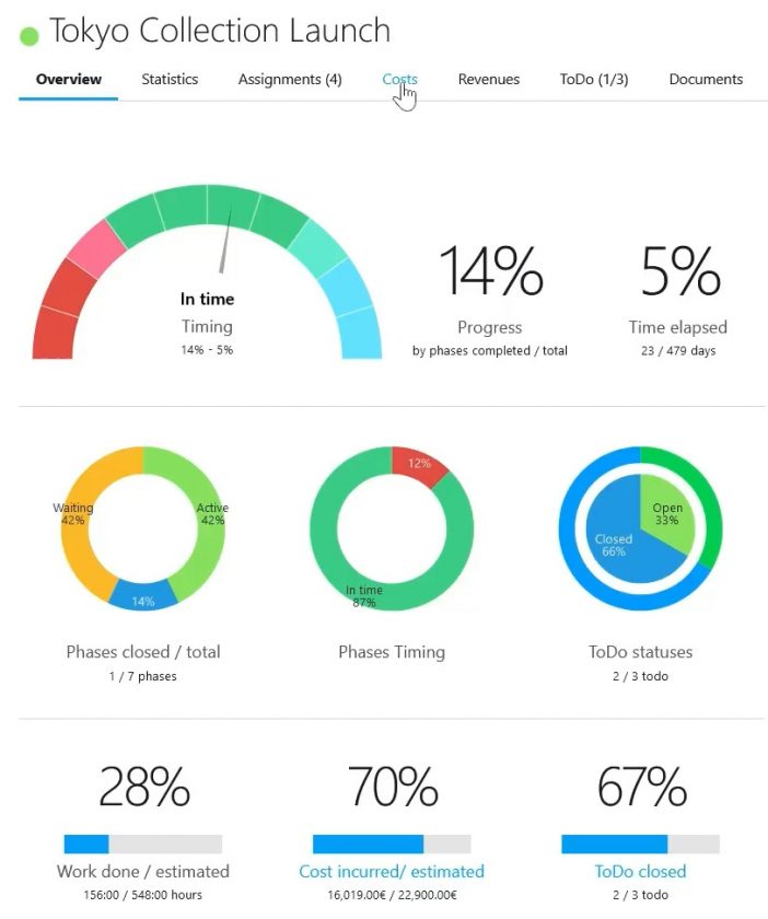 the summary of the project status to carry out the project management plan