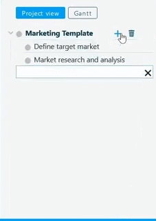 Setting of a WBS for the project template 