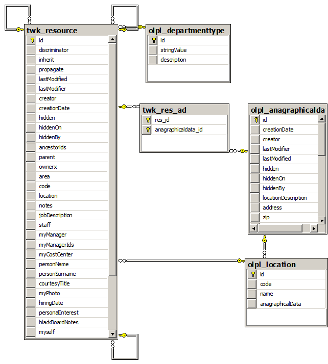 Database structure | Twproject support